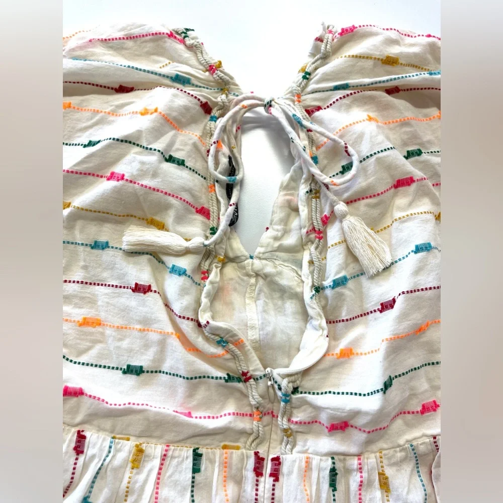 Zara Multi Colored Dotted Mesh Mini Dress XS - Picture 14 of 15